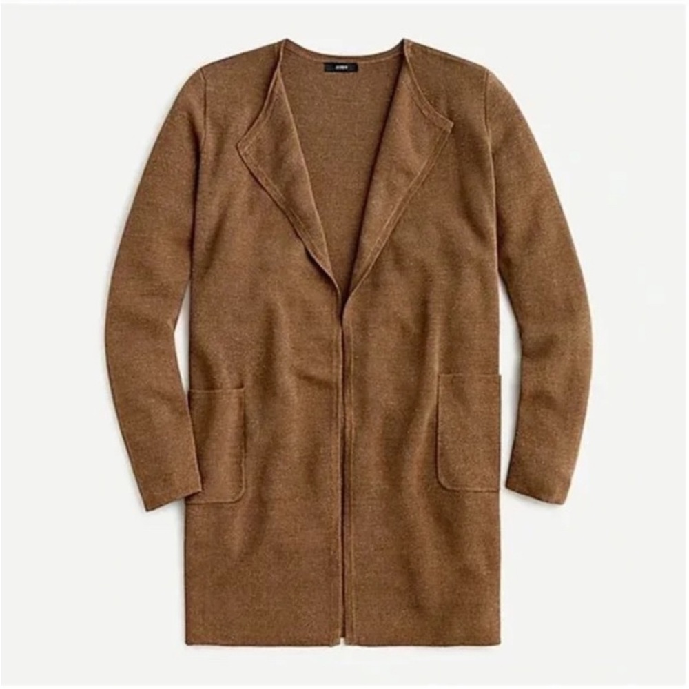 J. Crew Juliette open front linen blend longline light weight cardigan juliete